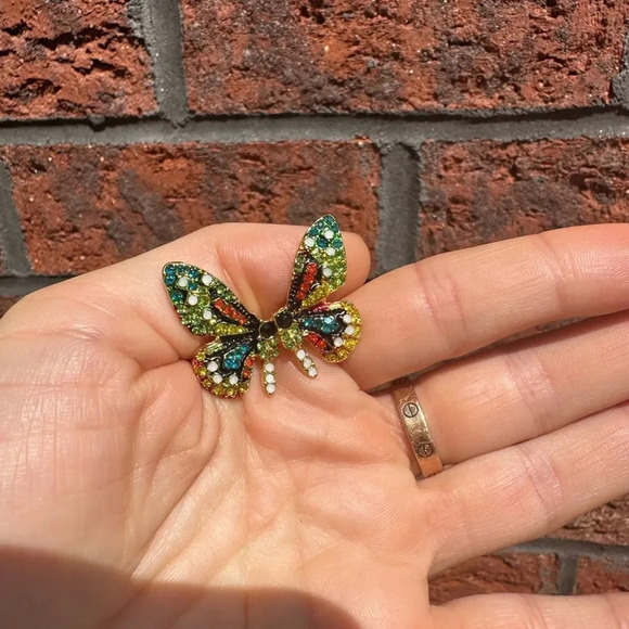 Free People Best Seller Butterfly Rainbow Crystal Earrings - Picture 6 of 7